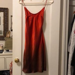 Red ombré silk slip/nightgown